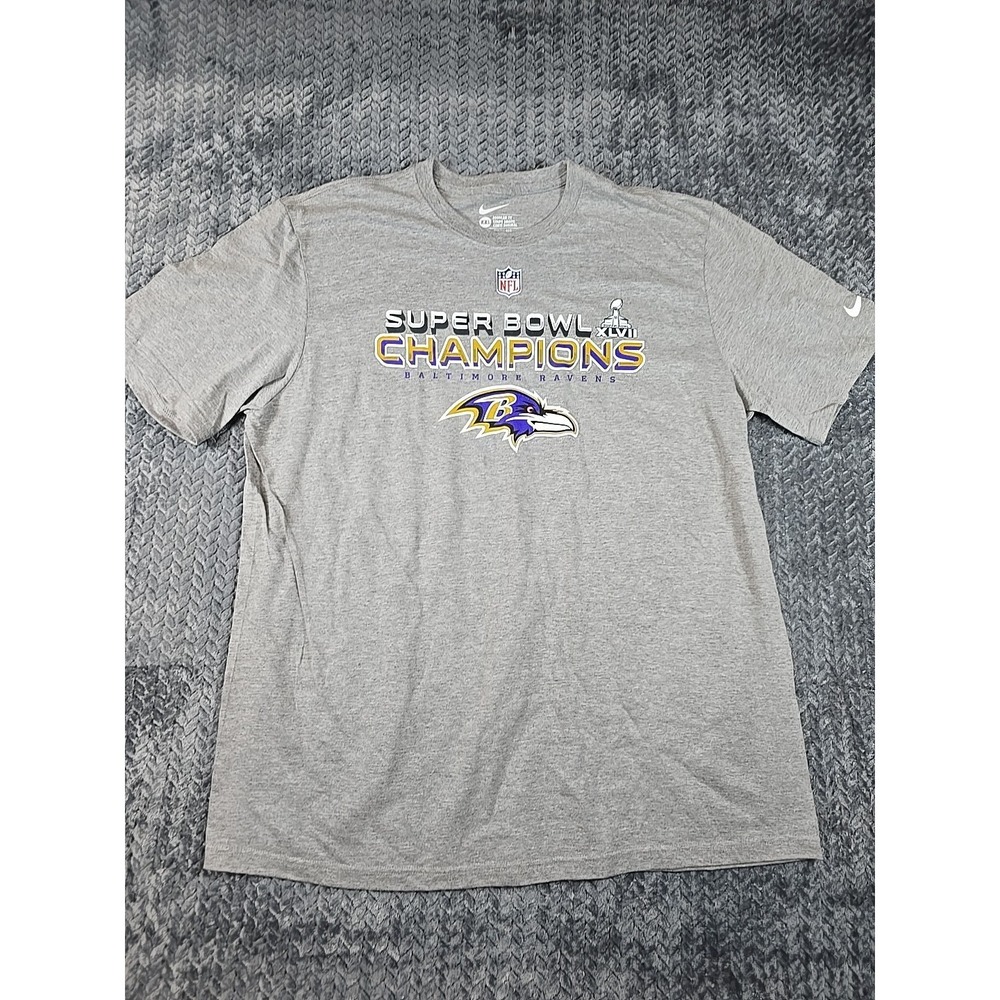 Baltimore Ravens Super Bowl XLVII Champs- Gray‎ T-Shirt - Size 2XL